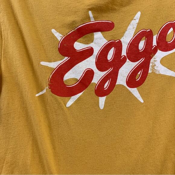 Kellogg’s Eggo Logo Mustard Yellow Crop Top Short Sleeve Top - Picture 3 of 4